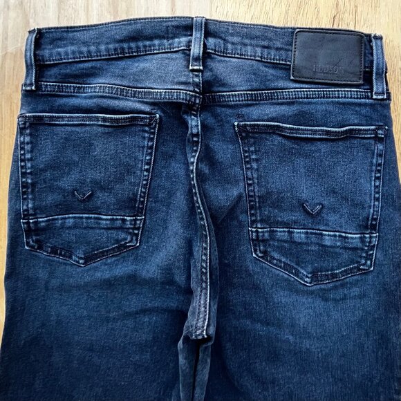 HUDSON AXL BLACK STRAIGHT LEG MEN’S JEANS Dark Wash sz 32W X 32L Stretch - Picture 6 of 13